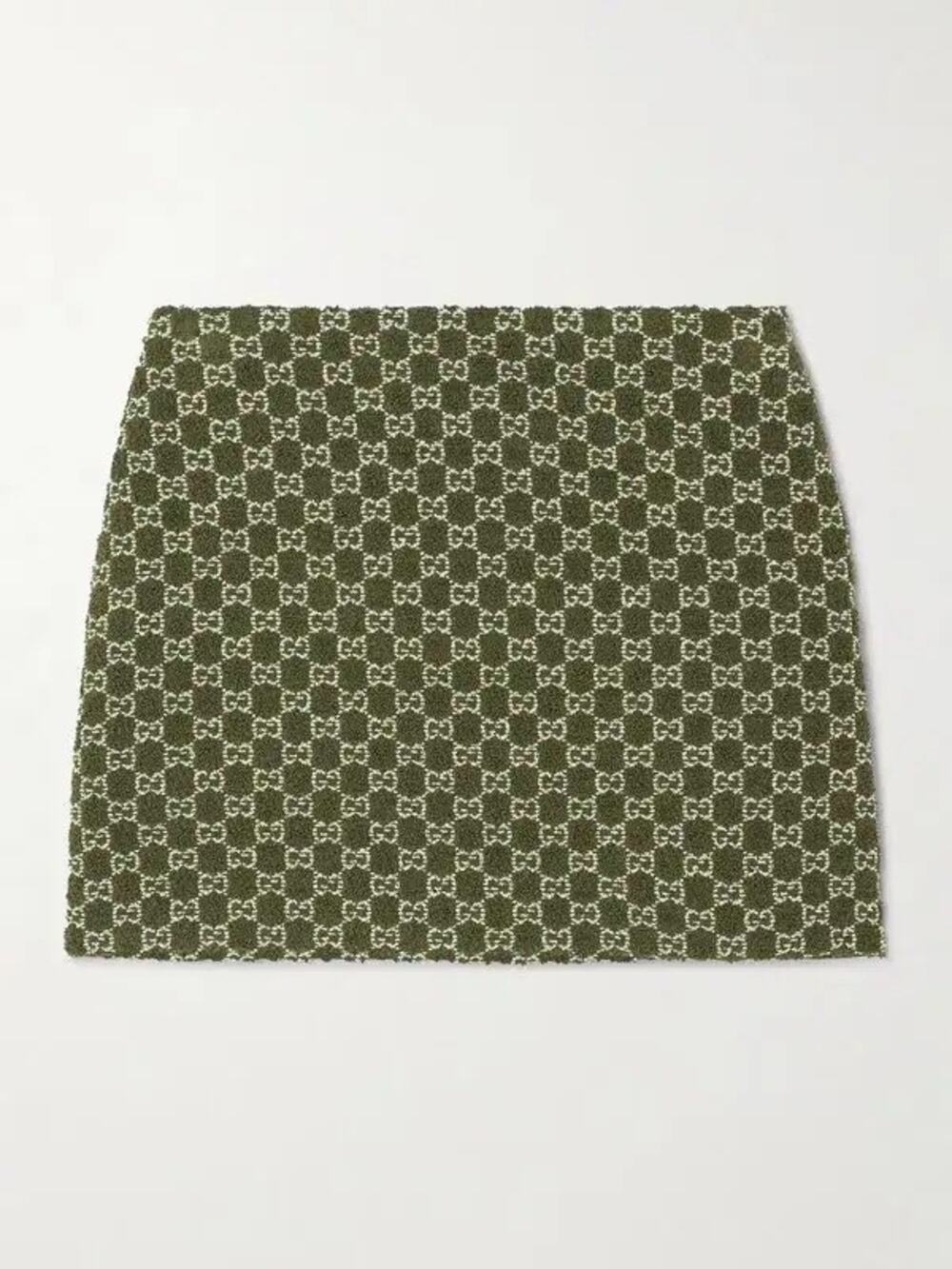 Gucci Jacquard Knit Cotton Blend Mini Boucle Skirt Woman Green NWT size IT38
